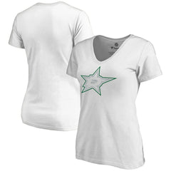 Dallas Stars Women's Whiteout V-Neck T-Shirt - White | NHL on sale