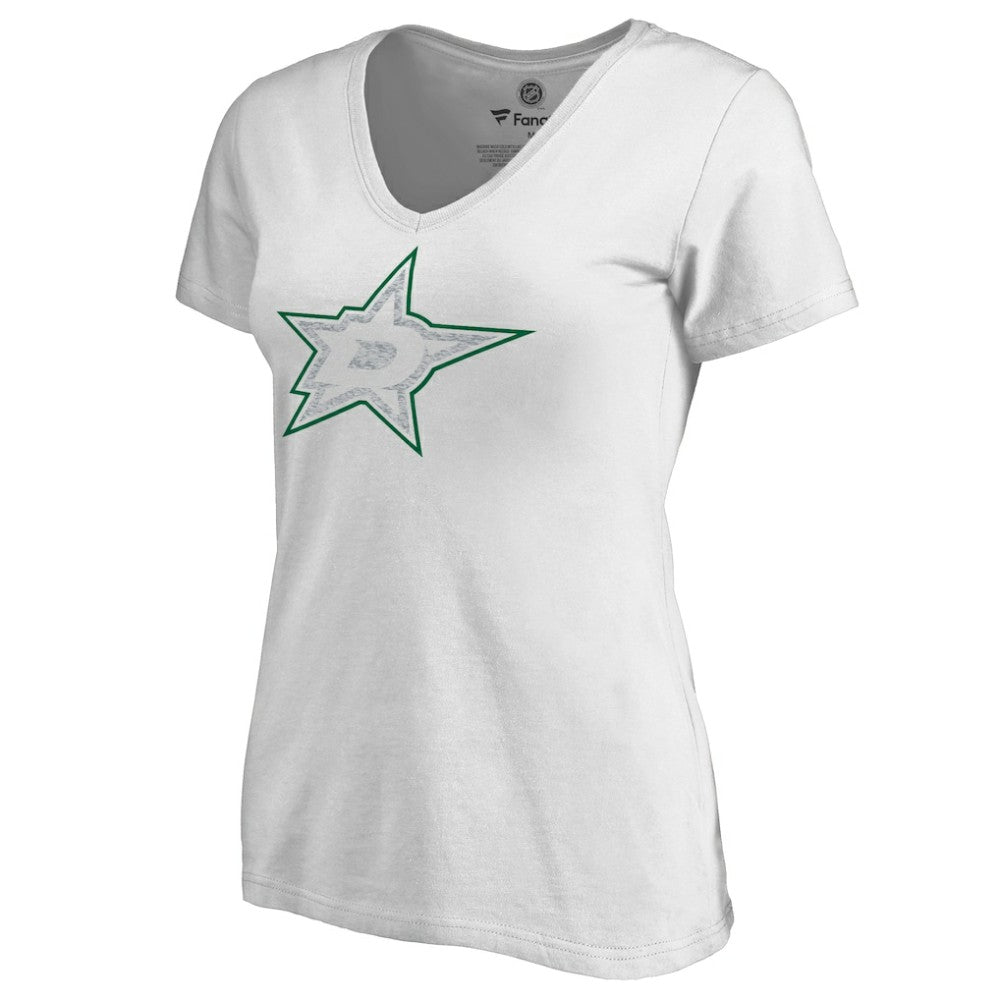 Dallas Stars Women's Whiteout V-Neck T-Shirt - White | NHL on sale