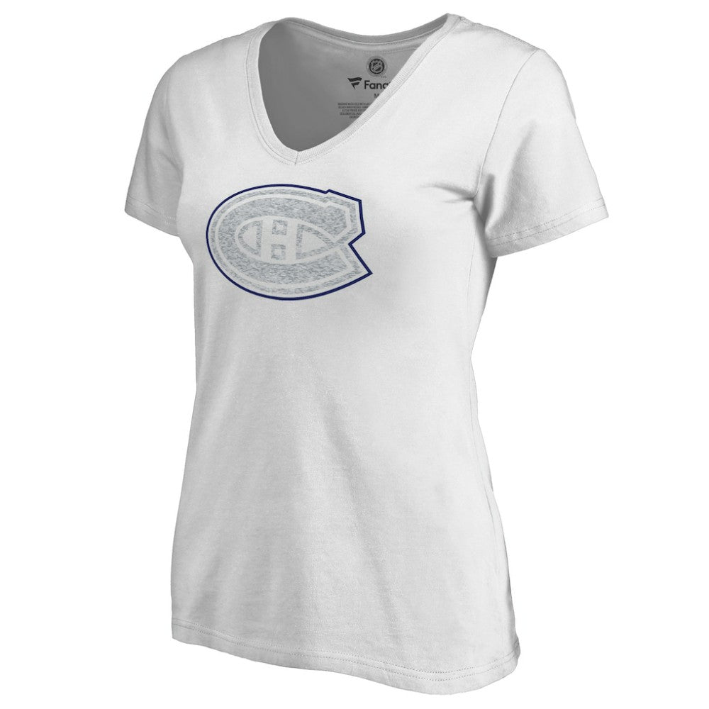 Montreal Canadiens Women's Whiteout V-Neck T-Shirt - White | NHL discount