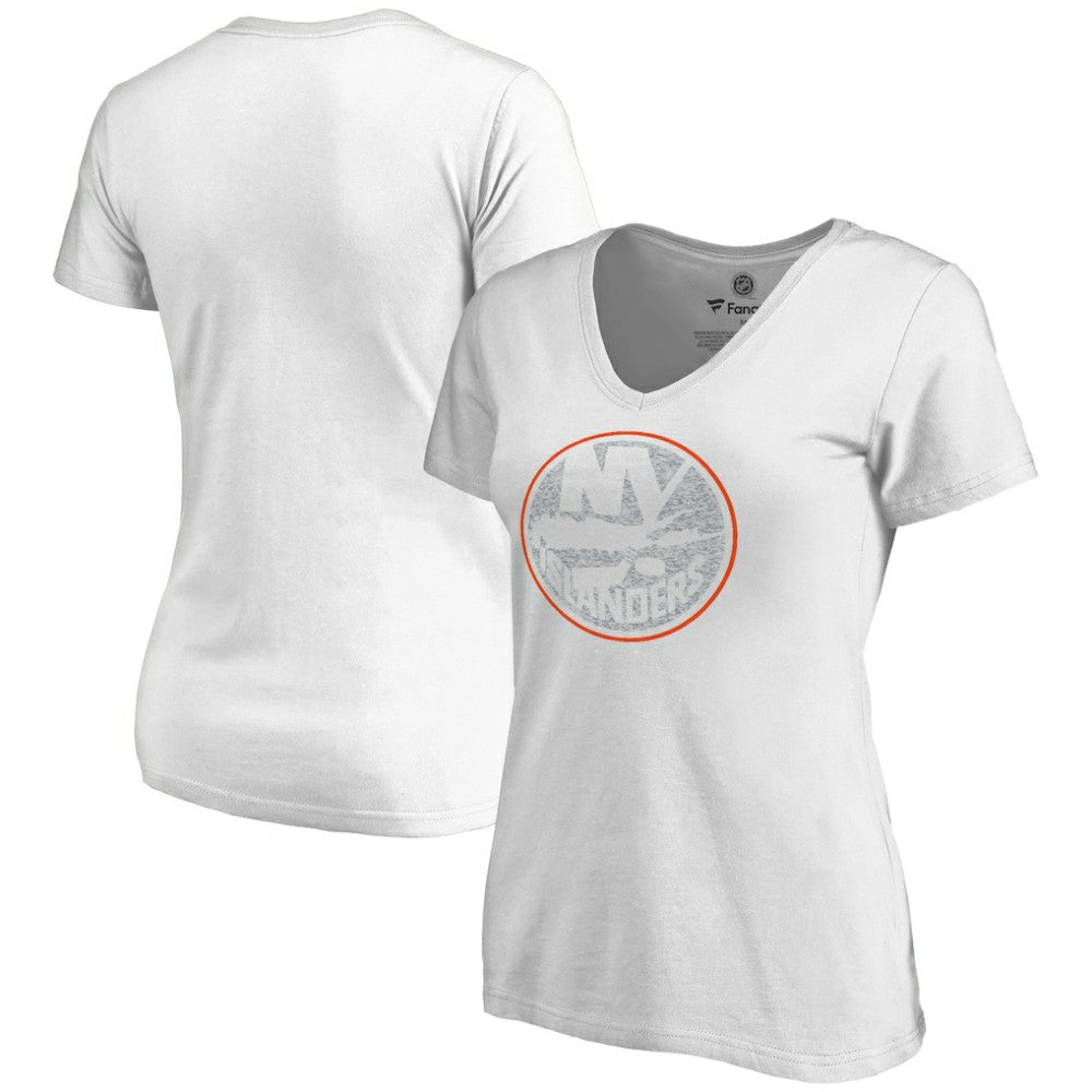 New York Islanders Women's Whiteout V-Neck T-Shirt - White | NHL sale