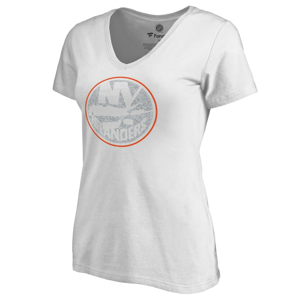 New York Islanders Women's Whiteout V-Neck T-Shirt - White | NHL sale