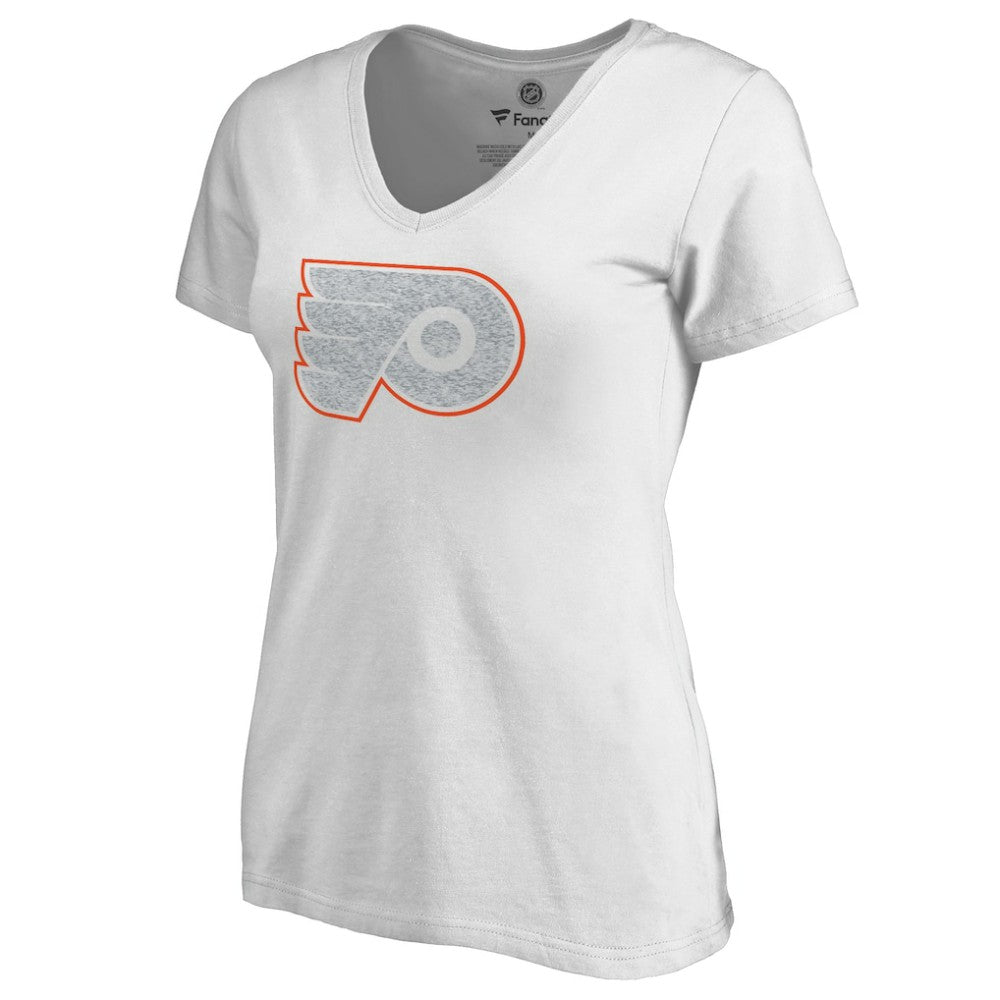 Philadelphia Flyers Women's Whiteout V-Neck T-Shirt - White | NHL Clearance