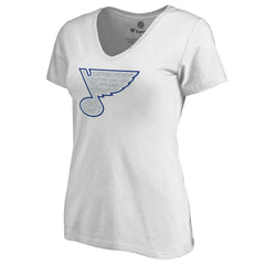St. Louis Blues Women's Whiteout V-Neck T-Shirt - White | NHL Clearance