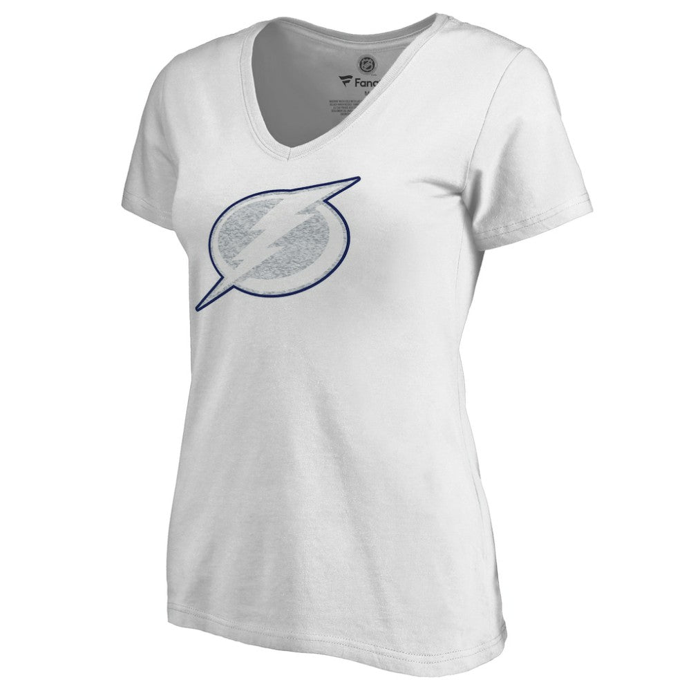 Tampa Bay Lightning Women's Whiteout V-Neck T-Shirt - White | NHL sale