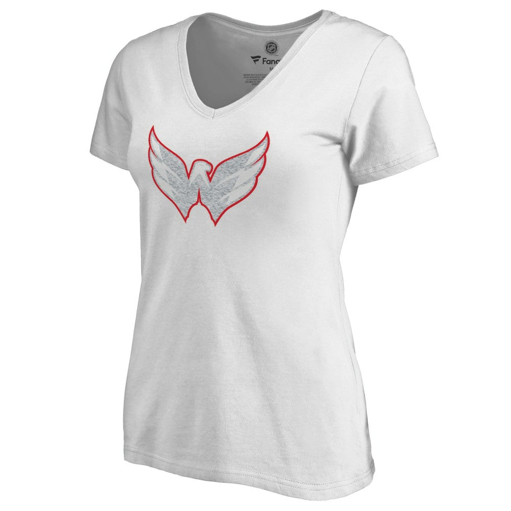 Washington Capitals Women's Whiteout V-Neck T-Shirt - White | NHL discount