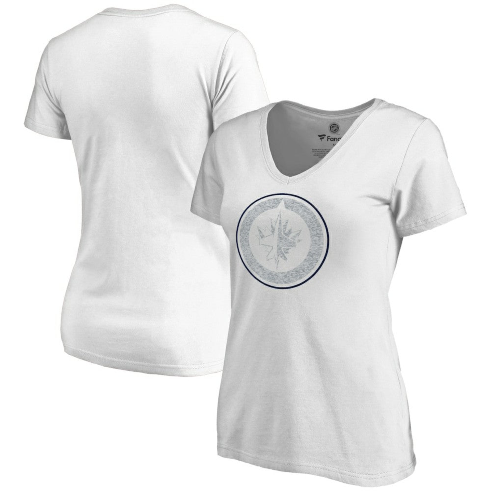 Winnipeg Jets Women's Whiteout V-Neck T-Shirt - White | NHL sale