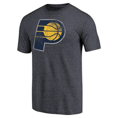 Indiana Pacers Distressed Team Logo Tri-Blend T-Shirt Heather Navy