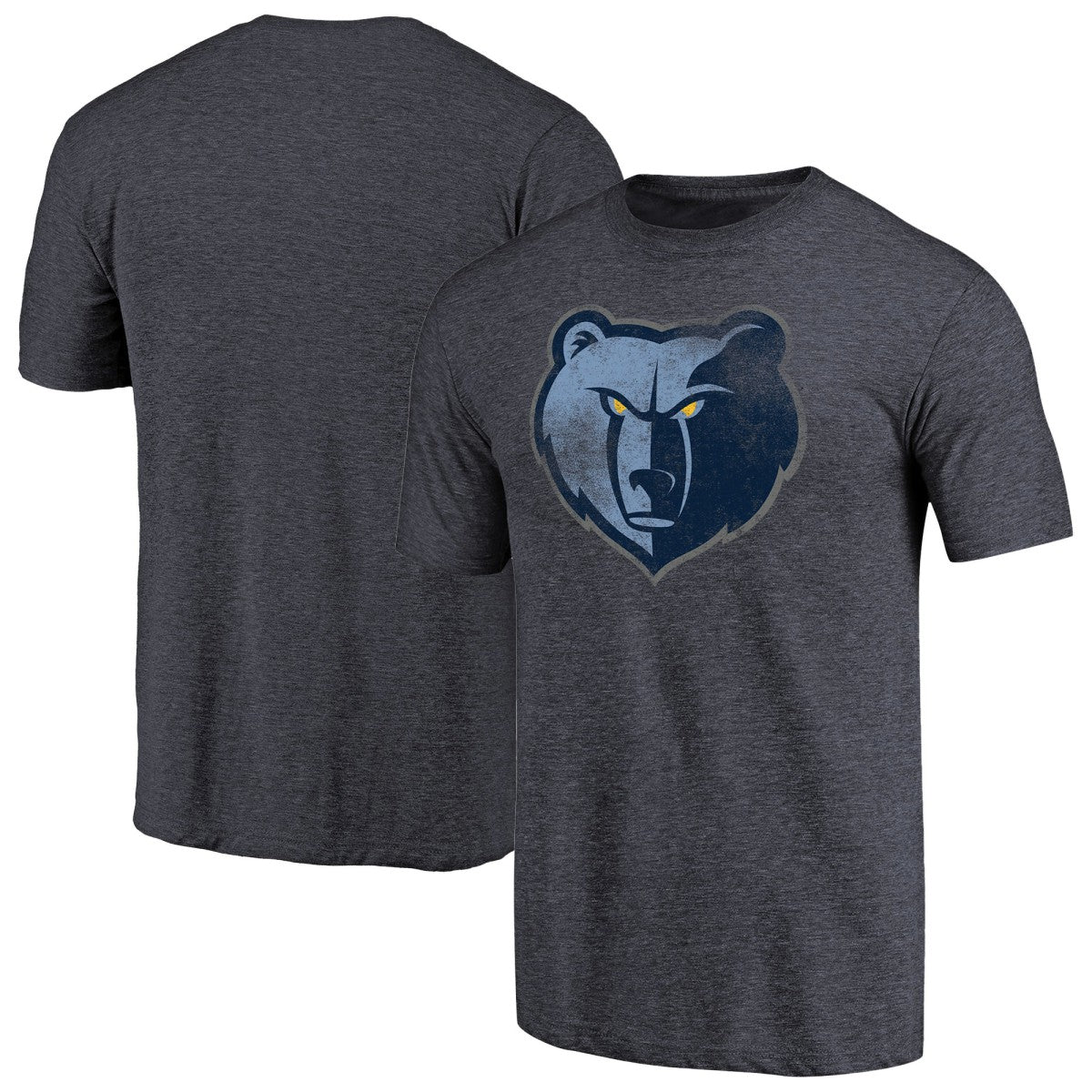 Memphis Grizzlies Distressed Team Logo Tri-Blend T-Shirt Heather Navy
