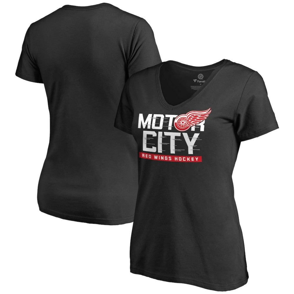 Detroit Red Wings Women's Hometown Collection Motor City V-Neck T-Shirt - Black | NHL sale