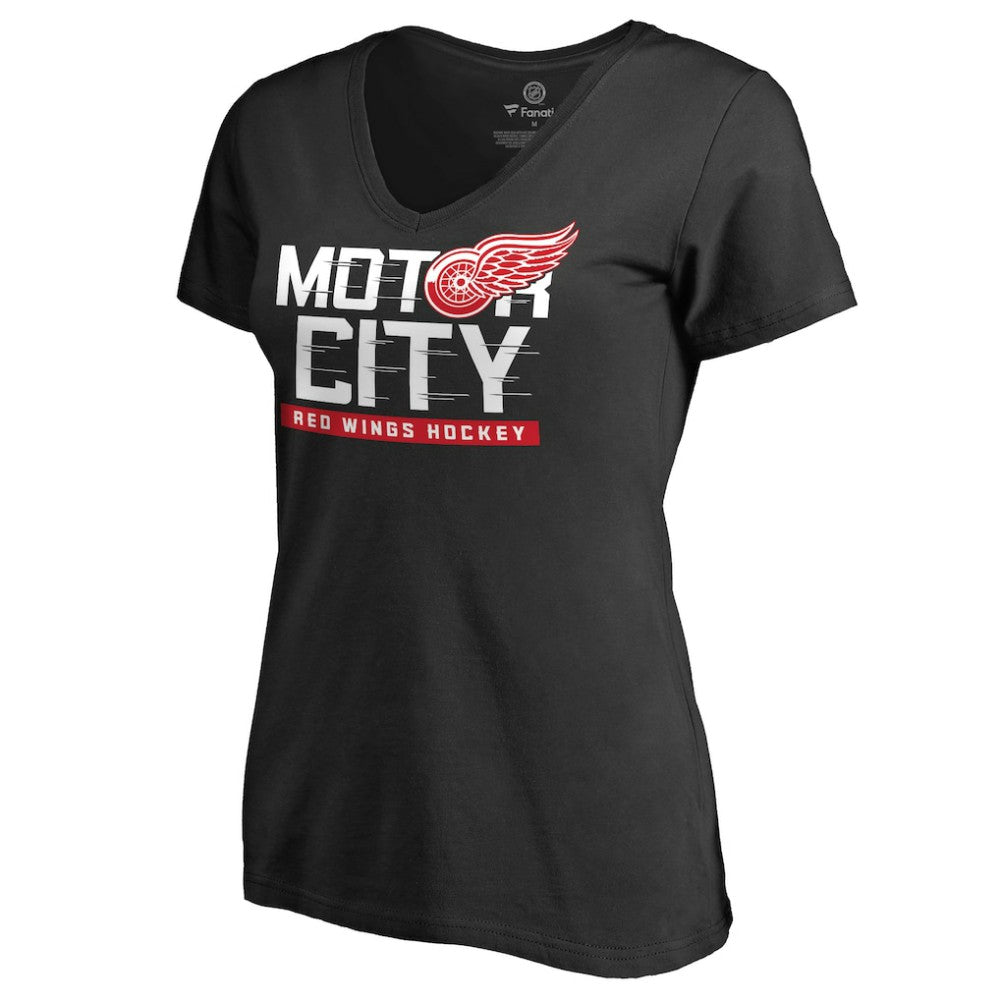 Detroit Red Wings Women's Hometown Collection Motor City V-Neck T-Shirt - Black | NHL sale