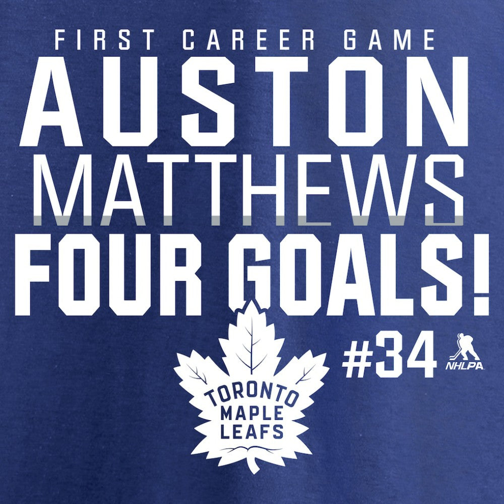Auston Matthews Toronto Maple Leafs Four Goals T-Shirt - Royal | NHL near me