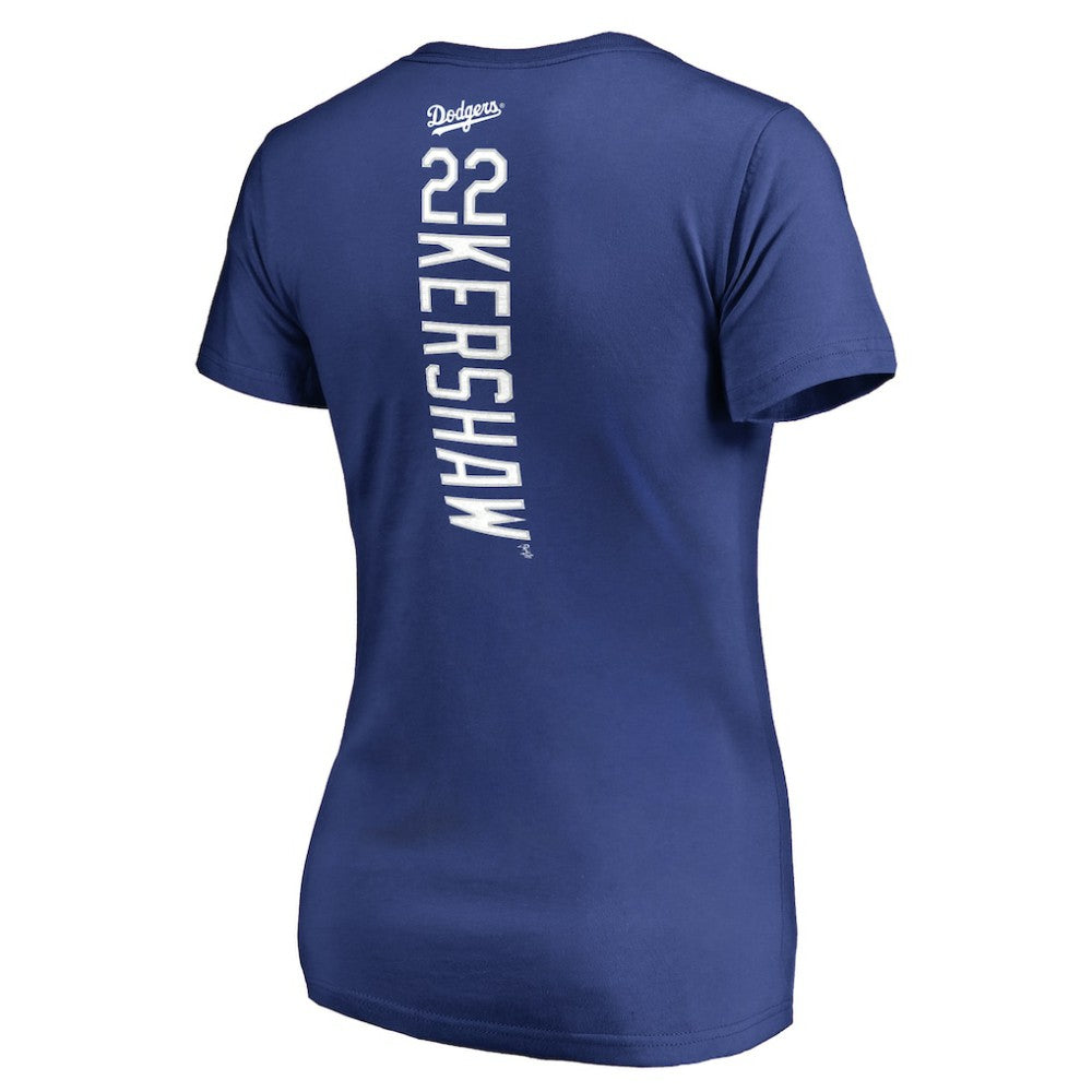 Clayton Kershaw Los Angeles Dodgers Women's Backer Name & Number V-Neck T-Shirt Online