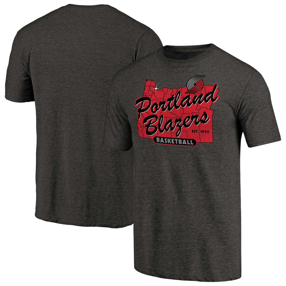 Portland Trail Blazers Hometown Collection Old Town 2 Tri-Blend T-Shirt Black