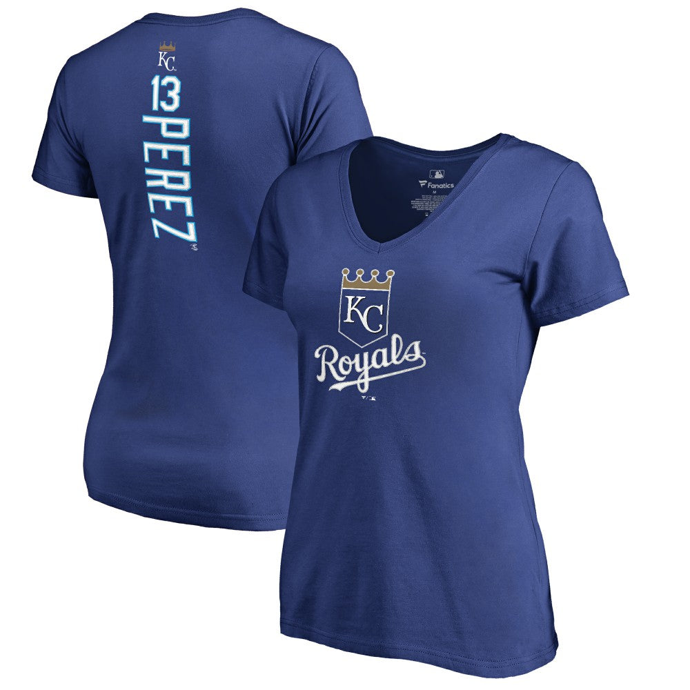 Salvador Perez Kansas City Royals Women's Backer V-Neck T-Shirt Discount