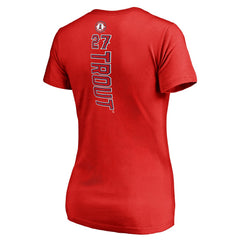 Mike Trout Los Angeles Angels Women's Backer V-Neck T-Shirt Near Me