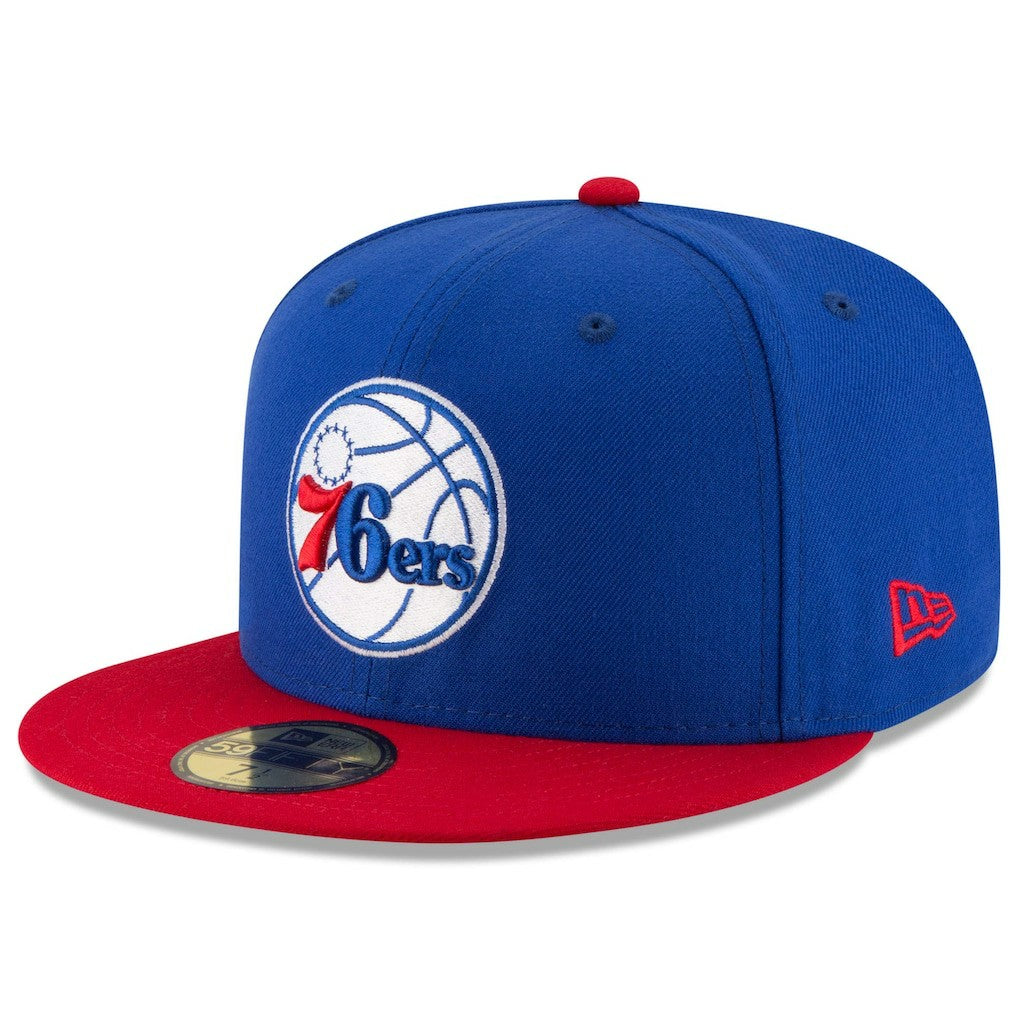 New Era Philadelphia 76ers Team Color 2Tone 59FIFTY Fitted Hat Royal/Red