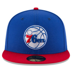 New Era Philadelphia 76ers Team Color 2Tone 59FIFTY Fitted Hat Royal/Red