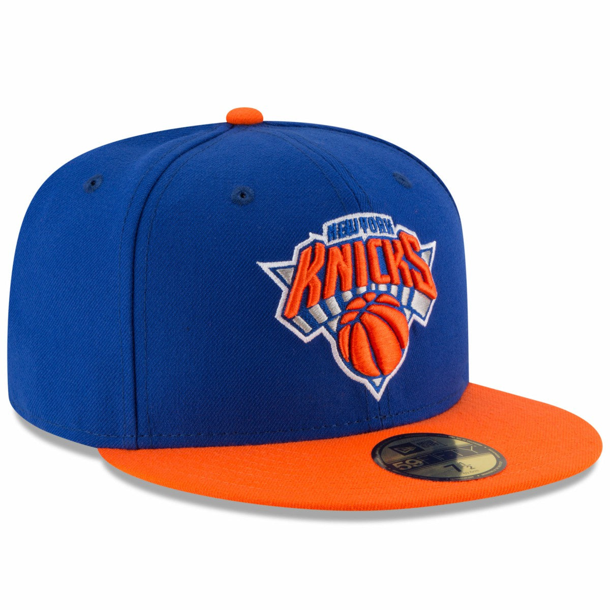 New Era New York Knicks Team Color 2Tone 59FIFTY Fitted Hat Royal/Orange