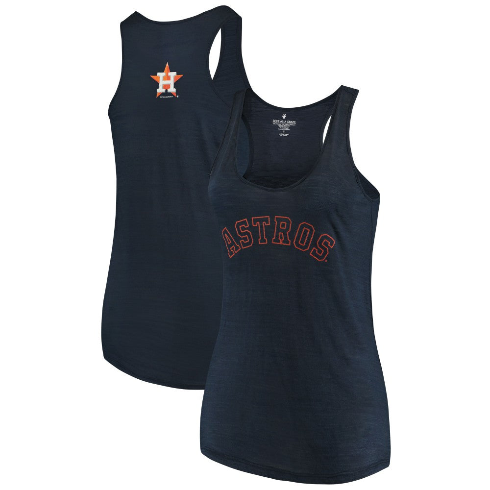 Houston Astros Soft as a Grape Women's Plus Size Swing for the Fences Racerback Tank Top Outlet