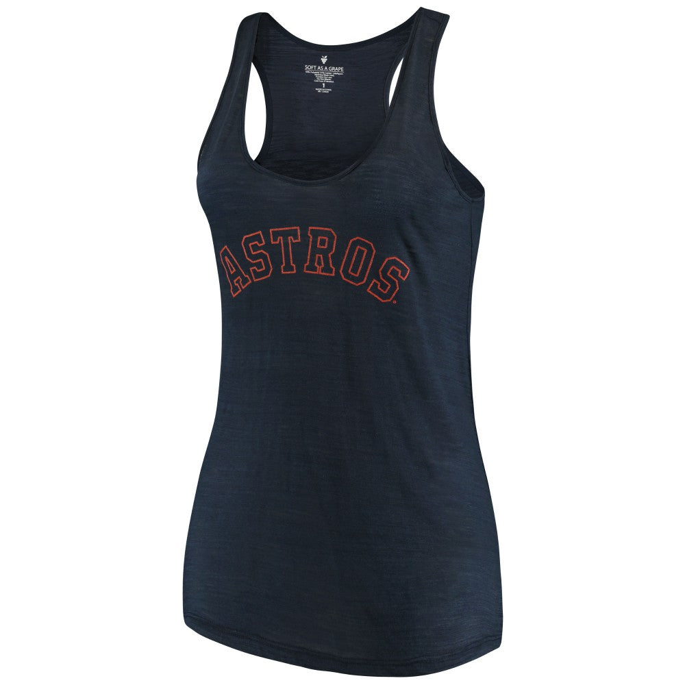 Houston Astros Soft as a Grape Women's Plus Size Swing for the Fences Racerback Tank Top Outlet