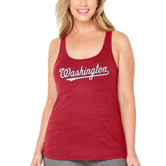 Washington Nationals Soft as a Grape Women's Plus Size Swing for the Fences Racerback Tank Top for sale