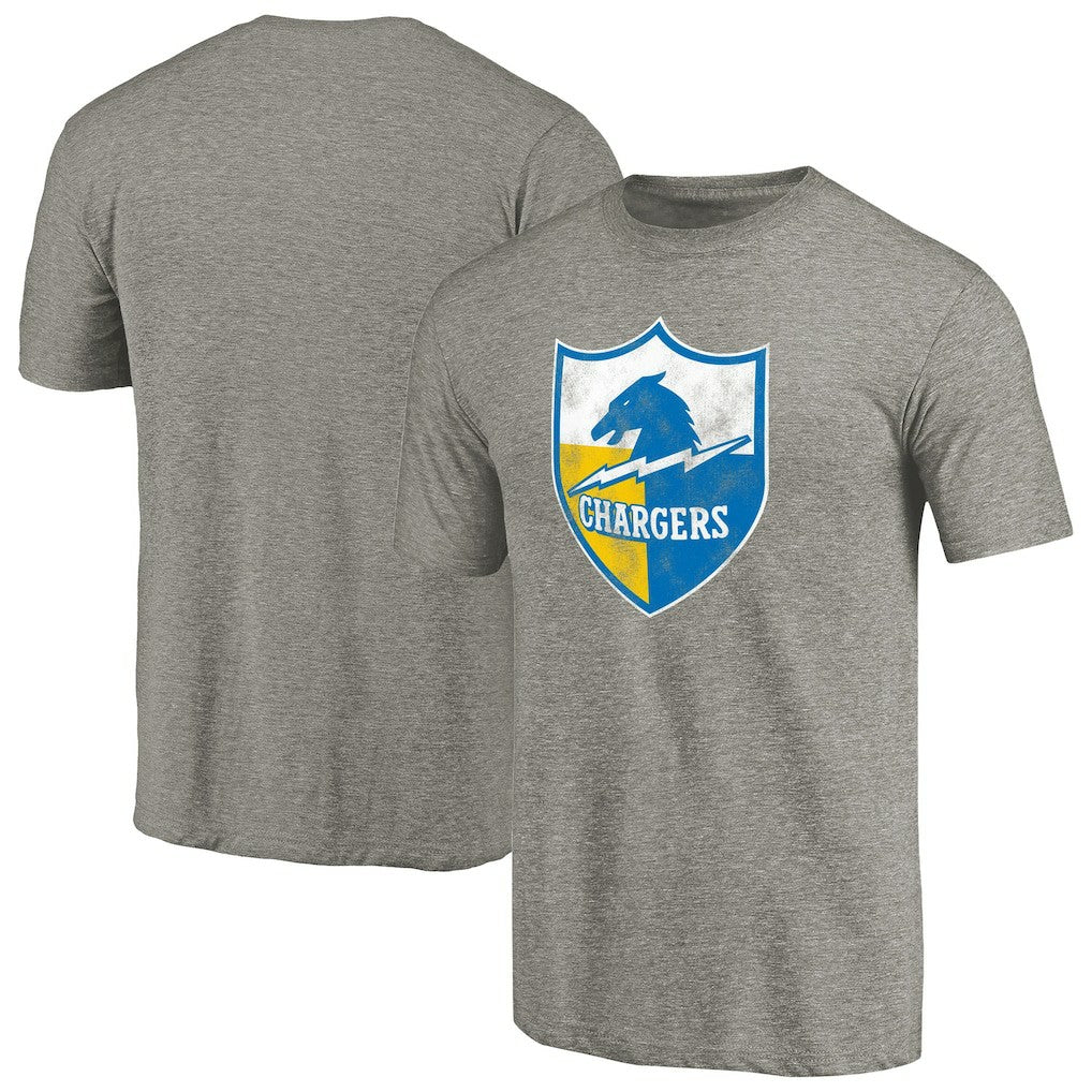 Los Angeles Chargers Throwback Logo Tri-Blend T-Shirt - Ash - NFL