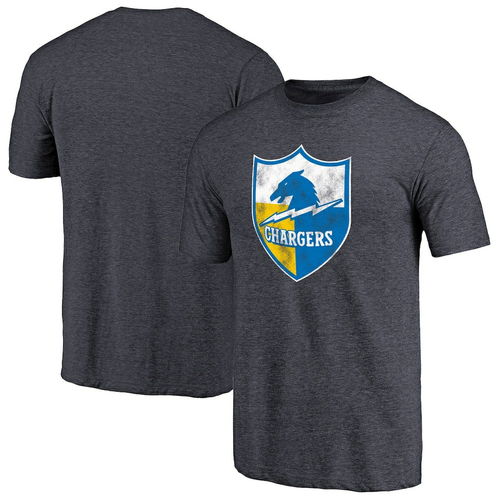 Los Angeles Chargers Throwback Logo Tri-Blend T-Shirt - Navy - NFL