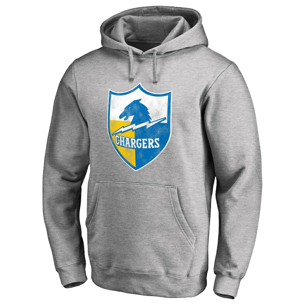 Los Angeles Chargers Throwback Logo Pullover Hoodie - Heather Gray - NFL