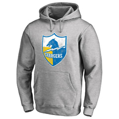 Los Angeles Chargers Throwback Logo Pullover Hoodie - Heather Gray - NFL