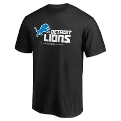 Detroit Lions Team Lockup T-Shirt - Black - NFL