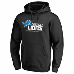 Detroit Lions Lockup Pullover Hoodie - Black - NFL