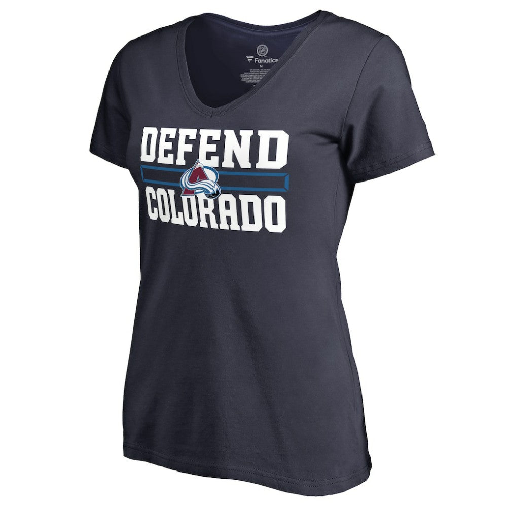 Colorado Avalanche Women's Hometown Collection Defend V-Neck T-Shirt - Navy | NHL sale