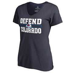 Colorado Avalanche Women's Hometown Collection Defend V-Neck T-Shirt - Navy | NHL sale