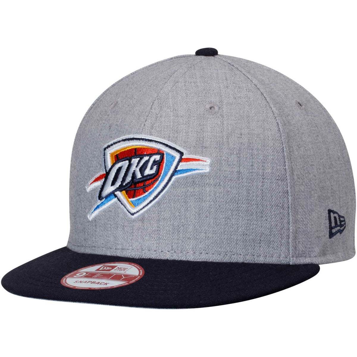New Era Oklahoma City Thunder Two-Tone 9FIFTY Snapback Adjustable Hat Heathered Gray/Navy