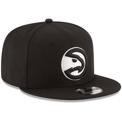 New Era Atlanta Hawks Black & White Logo 9FIFTY Adjustable Snapback Hat Black