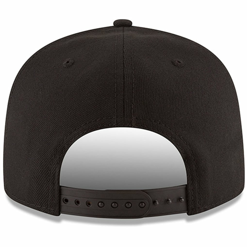 New Era Atlanta Hawks Black & White Logo 9FIFTY Adjustable Snapback Hat Black