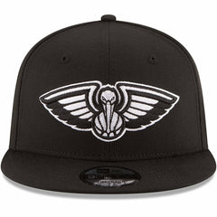 New Era New Orleans Pelicans Black & White Logo 9FIFTY Adjustable Snapback Hat Black
