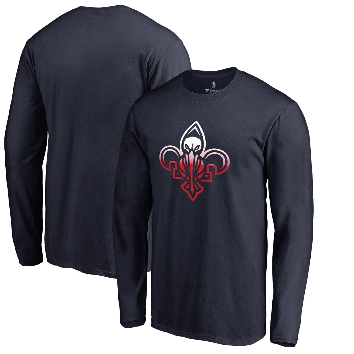 New Orleans Pelicans Gradient Logo Long Sleeve T-Shirt Navy