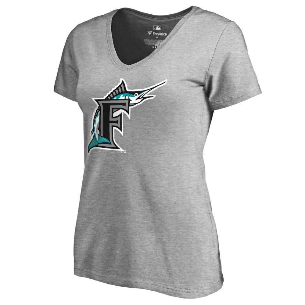 Miami Marlins Women's Cooperstown Collection Forbes V-Neck T-Shirt Sale
