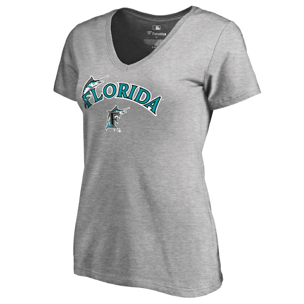 Miami Marlins Women's Core Wahconah V-Neck T-Shirt Sale