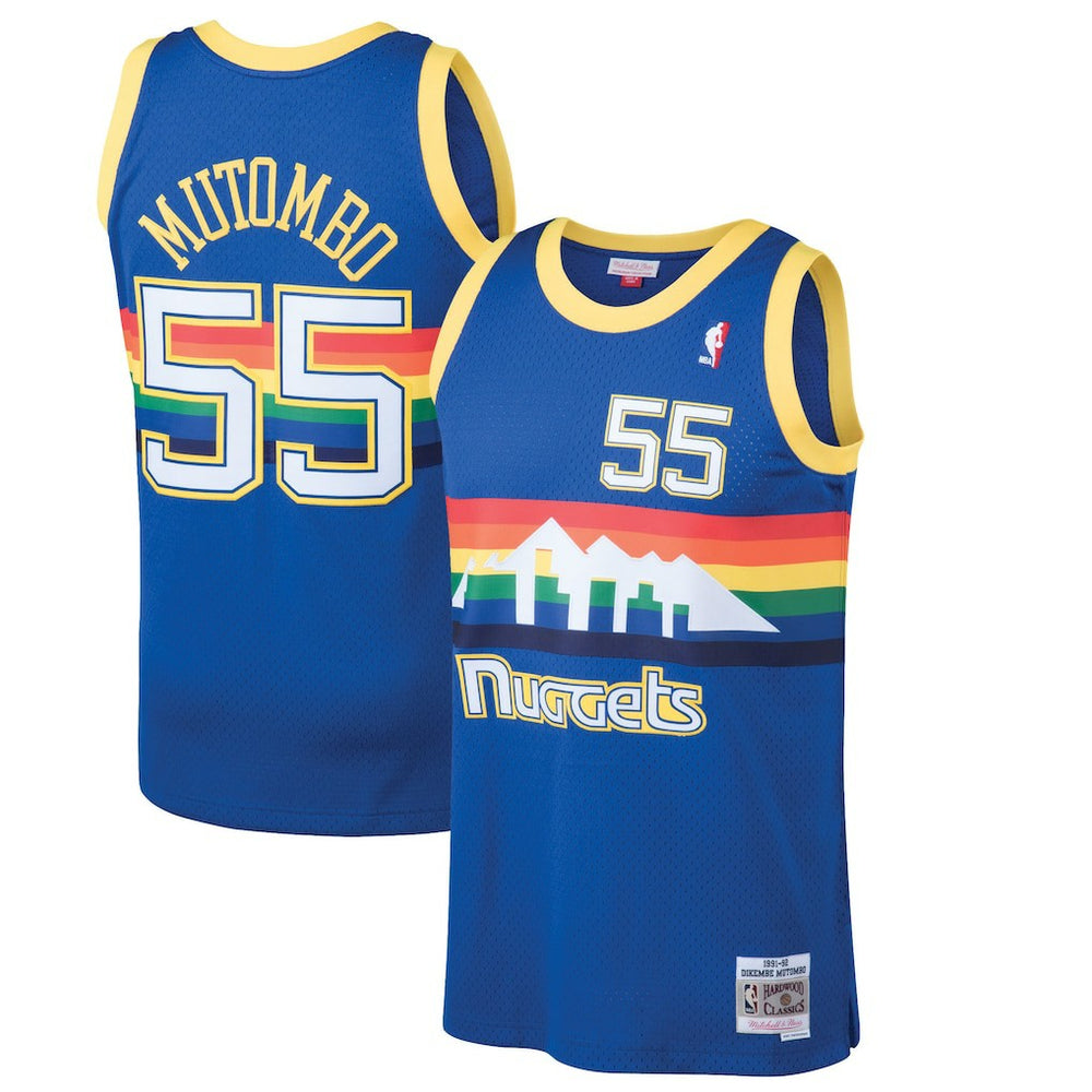 Mitchell & Ness Dikembe Mutombo Denver Nuggets 1991/92 Hardwood Classics Swingman Jersey Blue