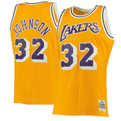 Mitchell & Ness Magic Johnson Los Angeles Lakers 1984/85 Hardwood Classics Swingman Jersey Gold