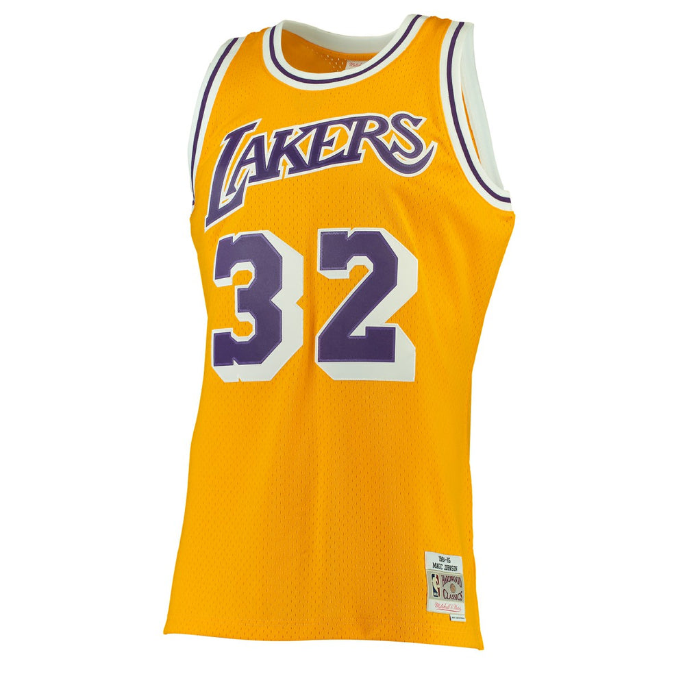 Mitchell & Ness Magic Johnson Los Angeles Lakers 1984/85 Hardwood Classics Swingman Jersey Gold