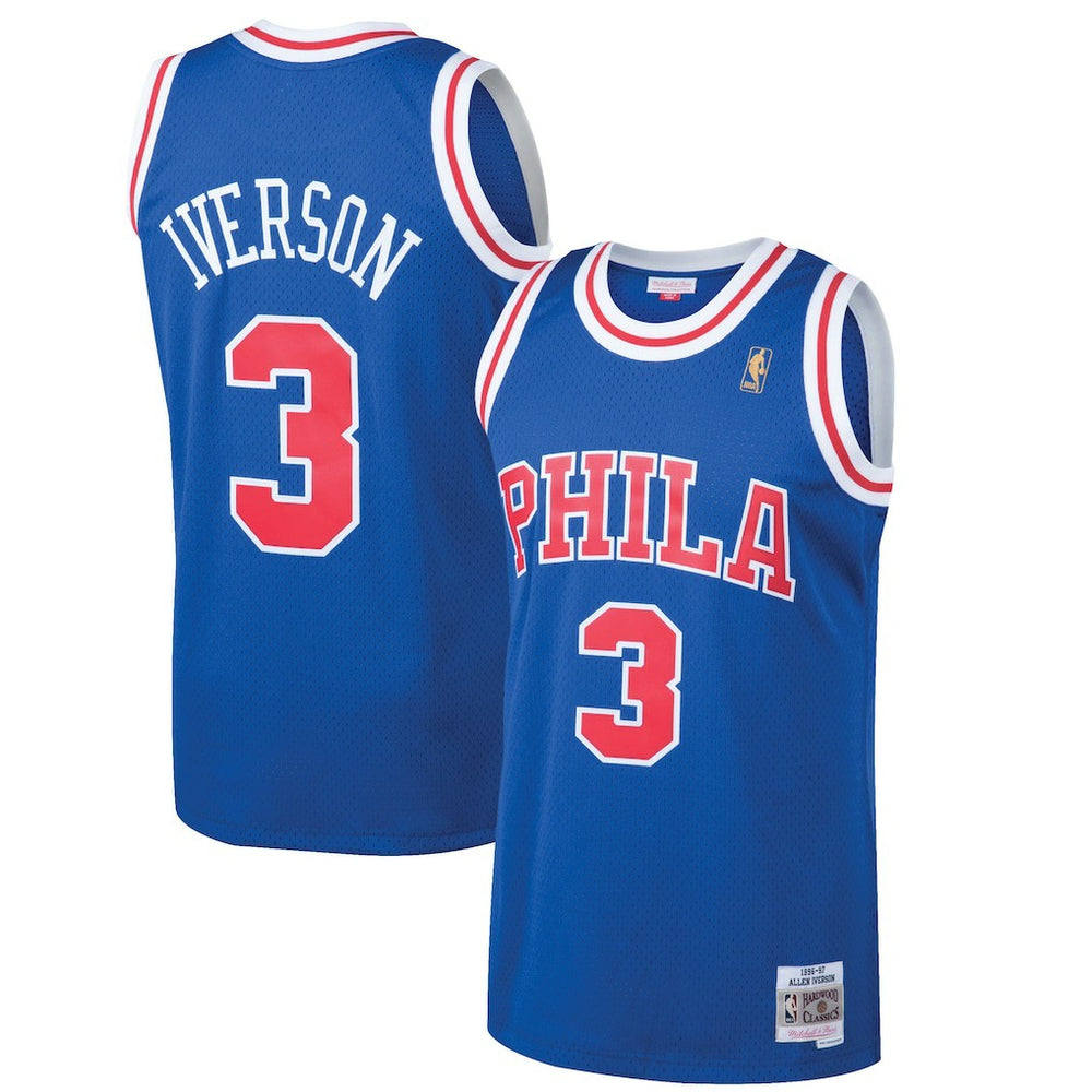 Mitchell & Ness Allen Iverson Philadelphia 76ers 1996/97 Hardwood Classics Swingman Jersey Royal