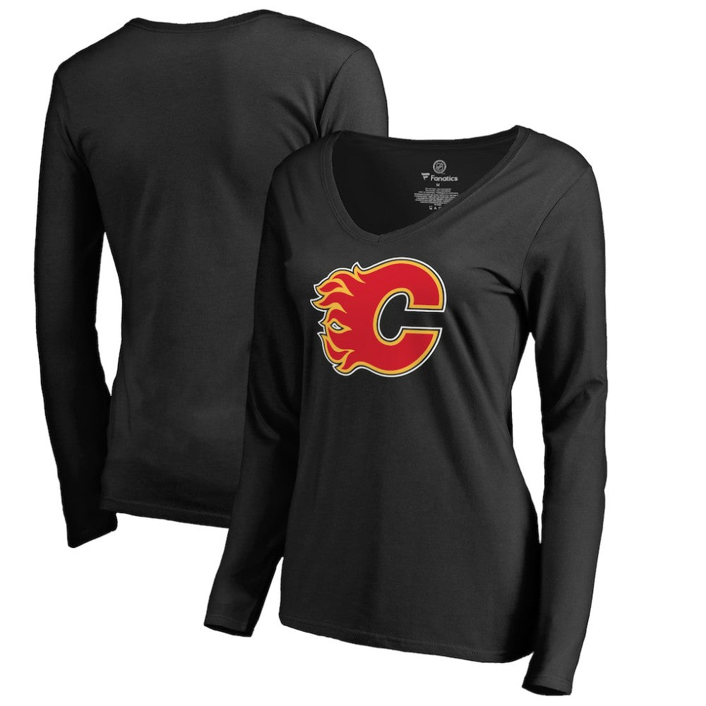 Calgary Flames Women's Primary Logo Long Sleeve T-Shirt - Black | NHL on sale