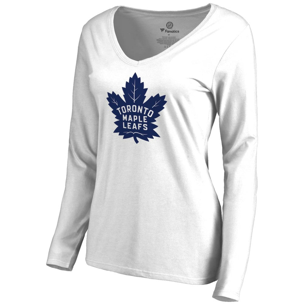 Toronto Maple Leafs Women's Primary Logo Long Sleeve T-Shirt - White | NHL Clearance