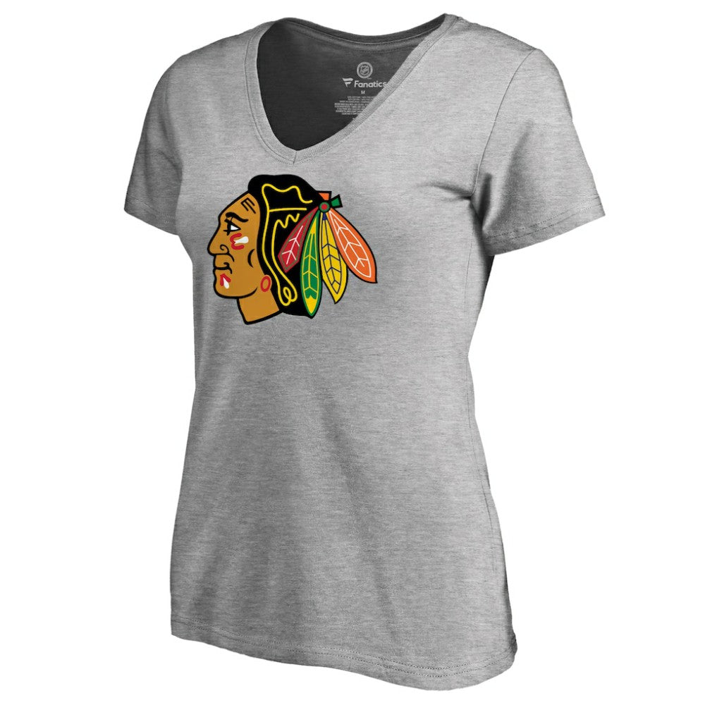 Chicago Blackhawks Women's Primary Logo T-Shirt - Ash | NHL online