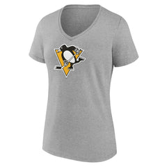 Pittsburgh Penguins Women's Primary Logo T-Shirt - Ash | NHL Lifestyle