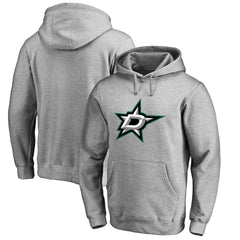 Dallas Stars Primary Team Logo Fleece Fitted Pullover Hoodie - Heather Gray | NHL discount