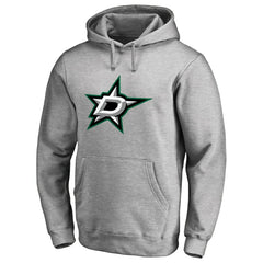 Dallas Stars Primary Team Logo Fleece Fitted Pullover Hoodie - Heather Gray | NHL discount